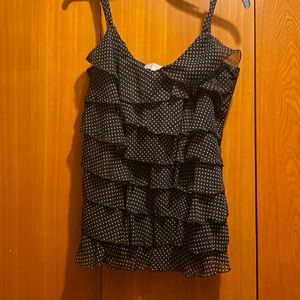 Black and white polka dots tank